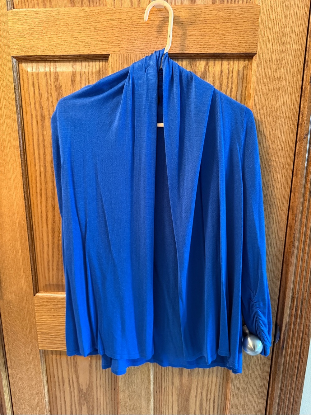 INC International Concepts Open-Front Draped XL Cardigan Sweater in Royal Blue